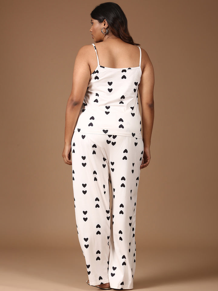 Heart-Printed Co-ord Set-(2 Piece)