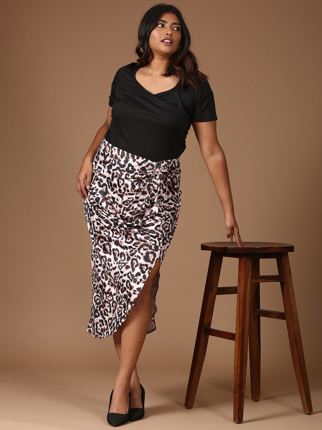 Slit Skirt And Top Co-ord Set-(2 Piece)