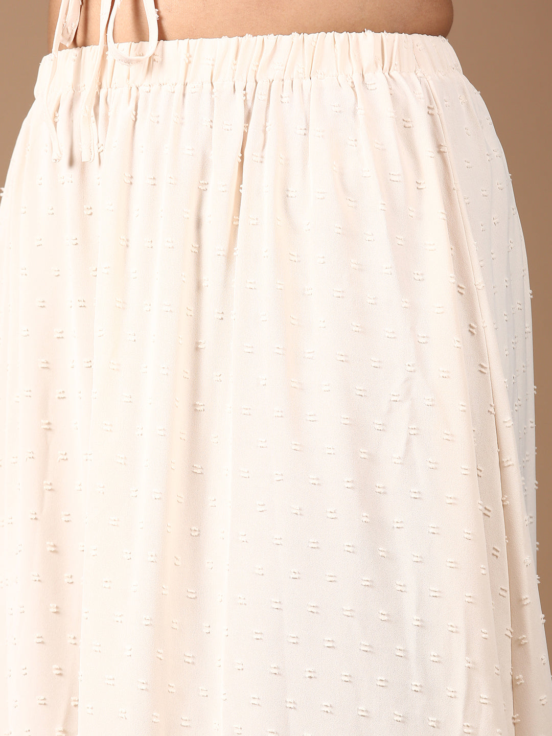 Beige Top And Skirt Co-ord Set-(2 Piece)