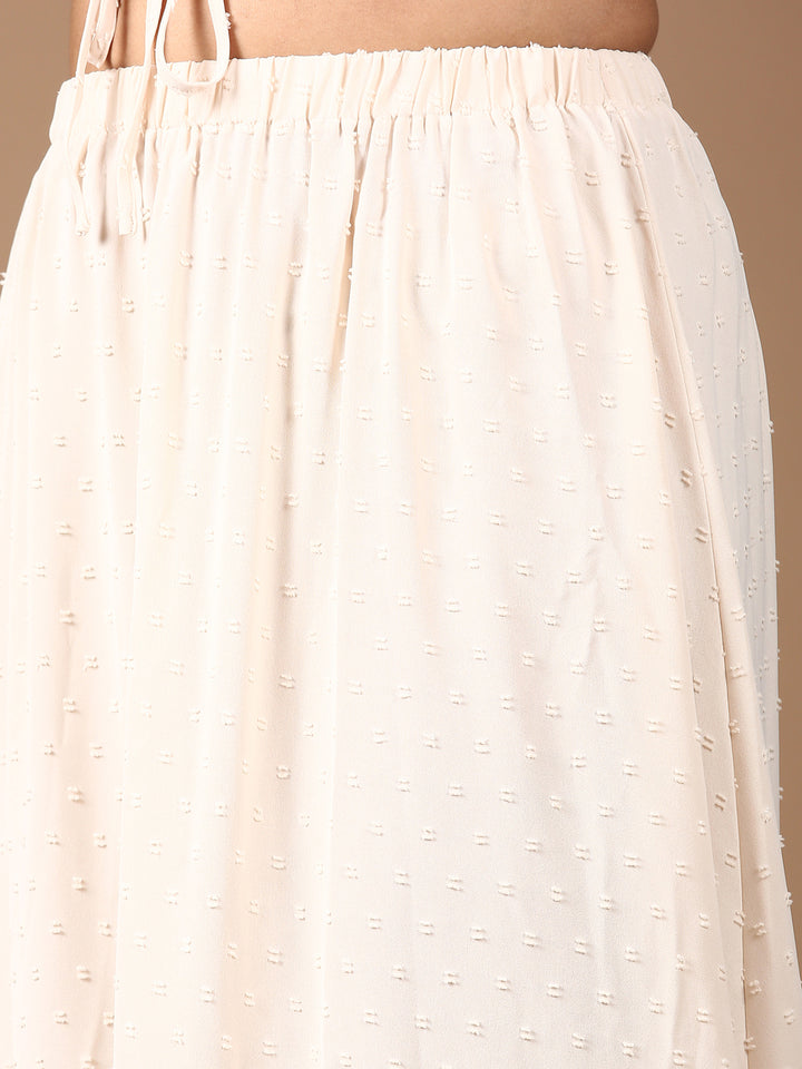 Beige Top And Skirt Co-ord Set-(2 Piece)