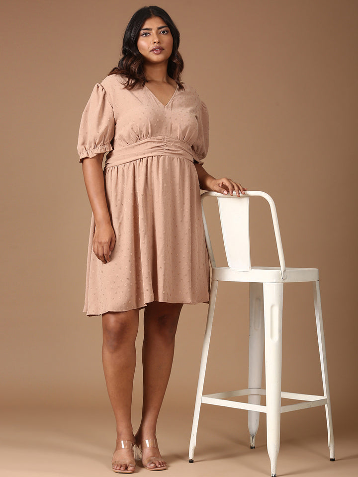 Beige Midi Dress