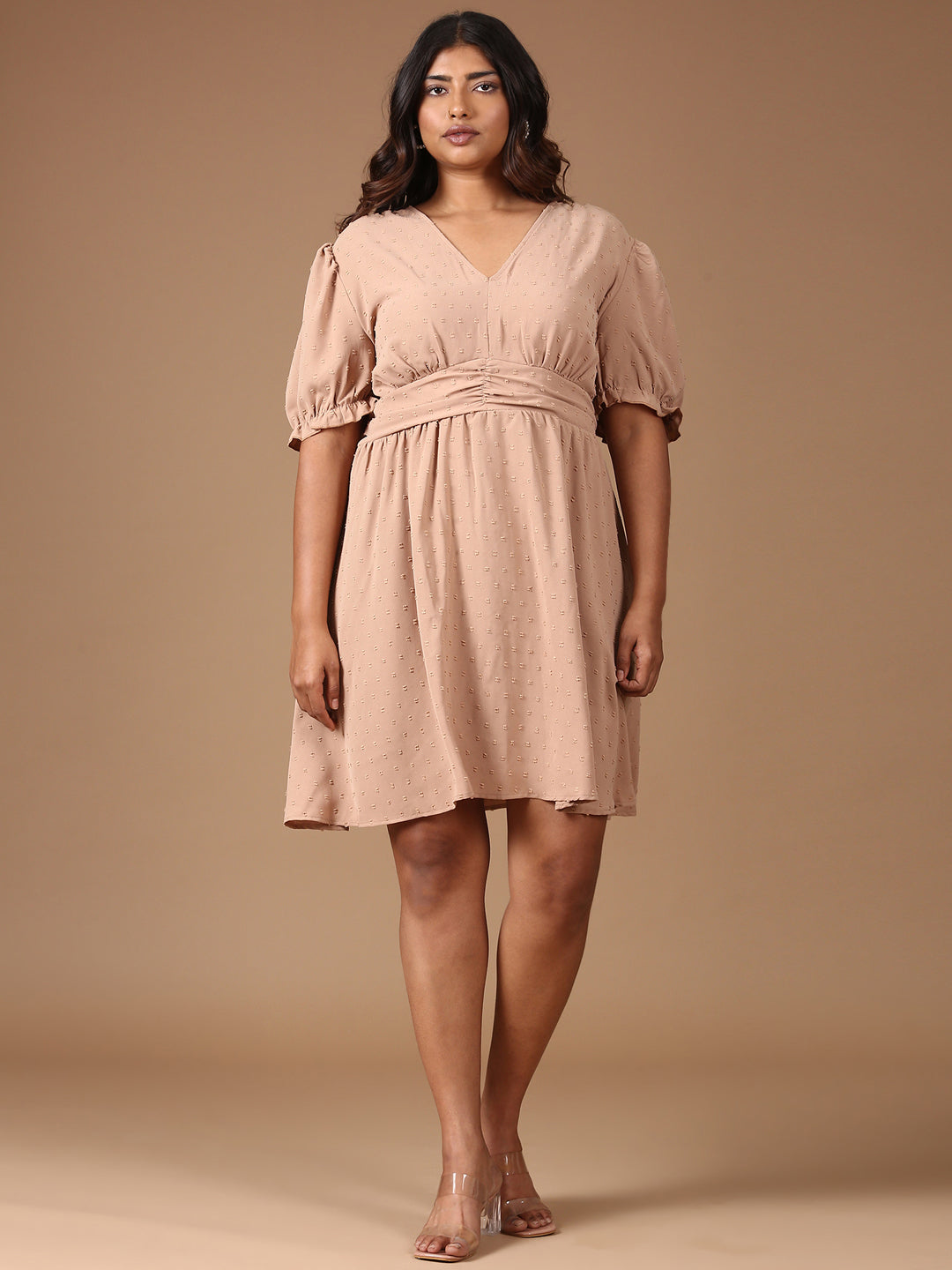 Beige Midi Dress