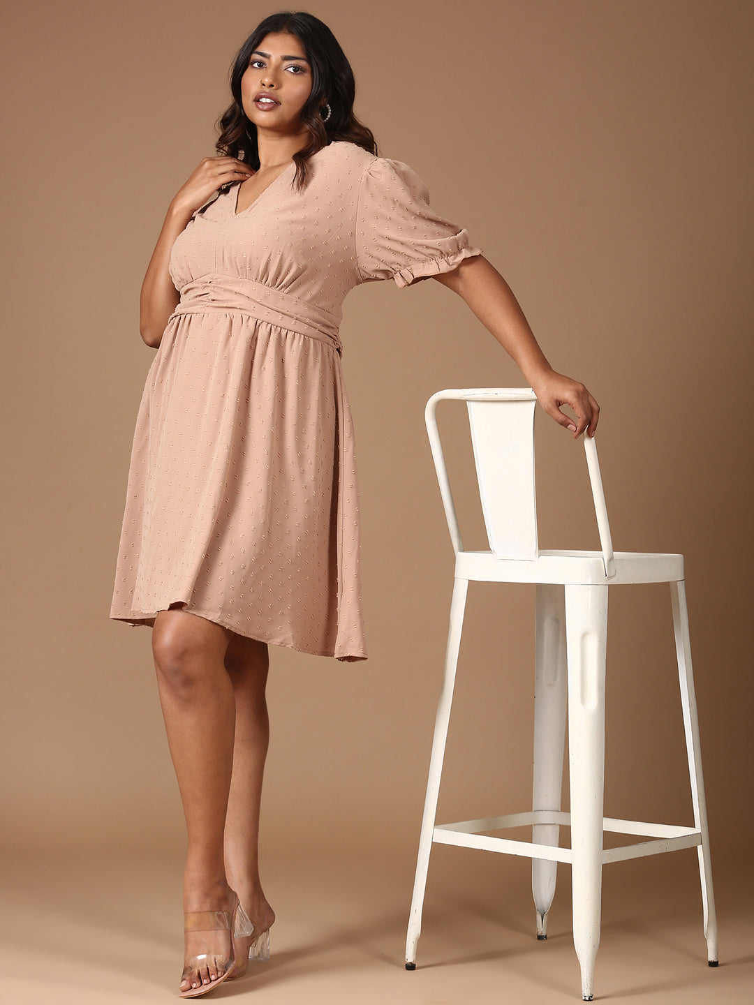 Beige Midi Dress