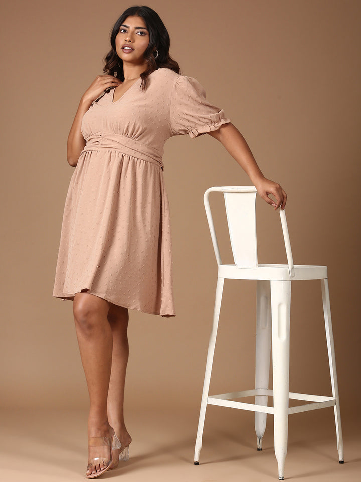 Beige Midi Dress