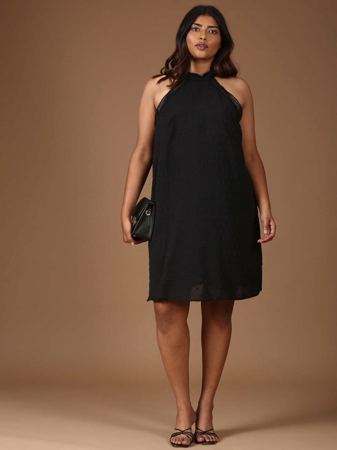 Black Halter Backless Dress