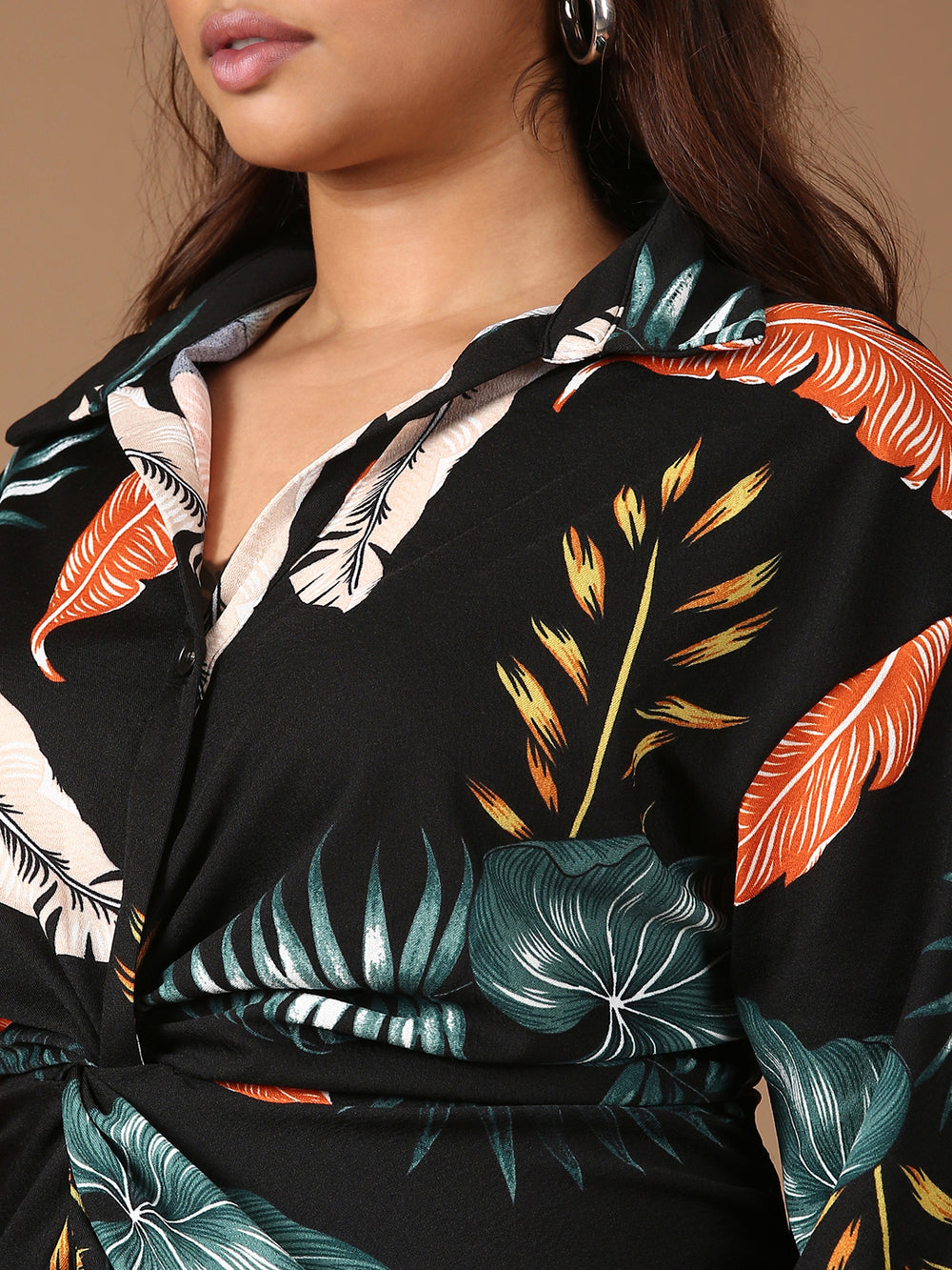 Black Printed Shirt Dress