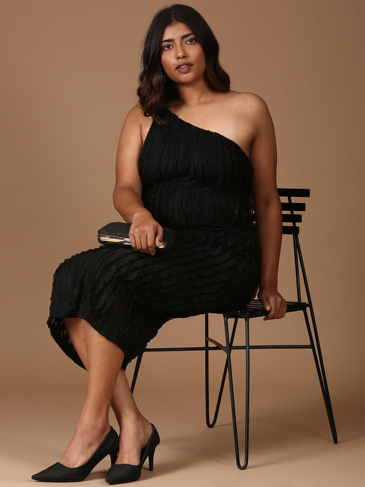 One Shoulder Ruffle Dress