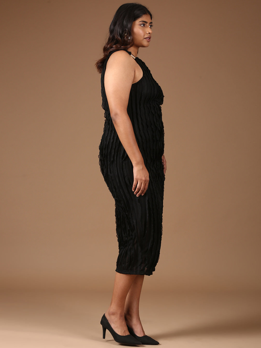 One Shoulder Ruffle Dress