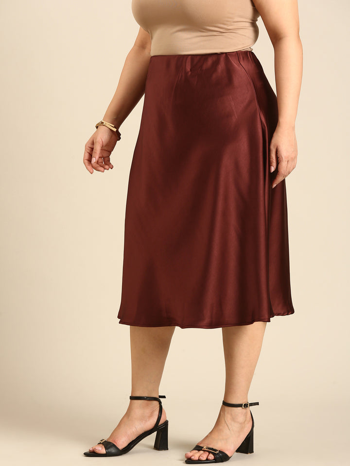 Satin Flared Skirt