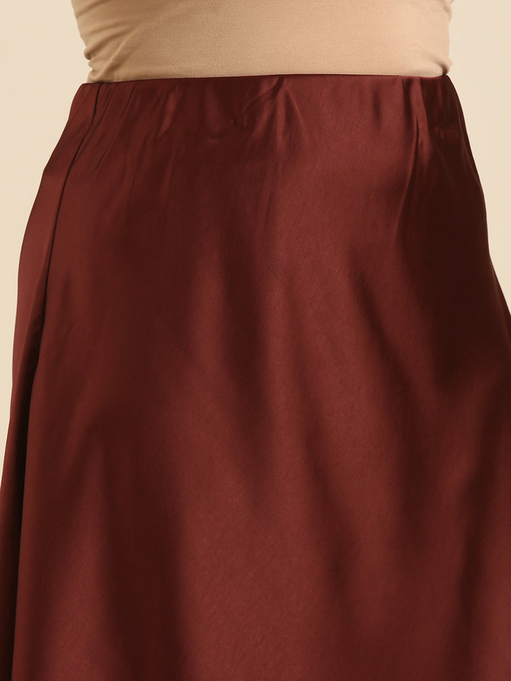 Satin Flared Skirt