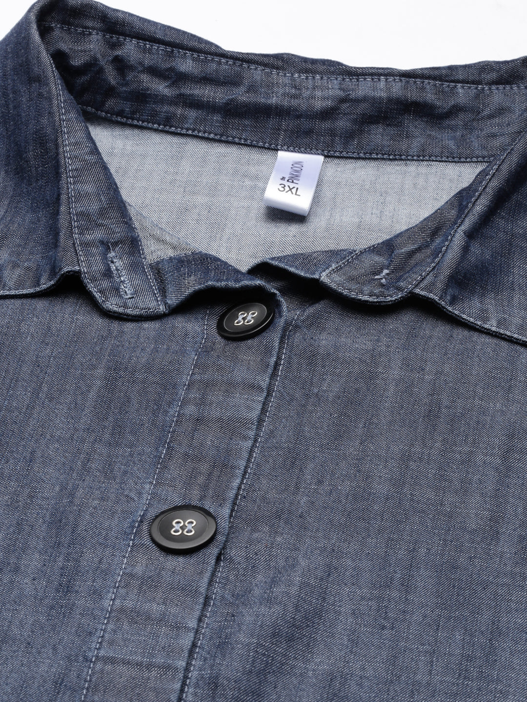 SOLID BLUE TENCEL COLLAR SHIRT