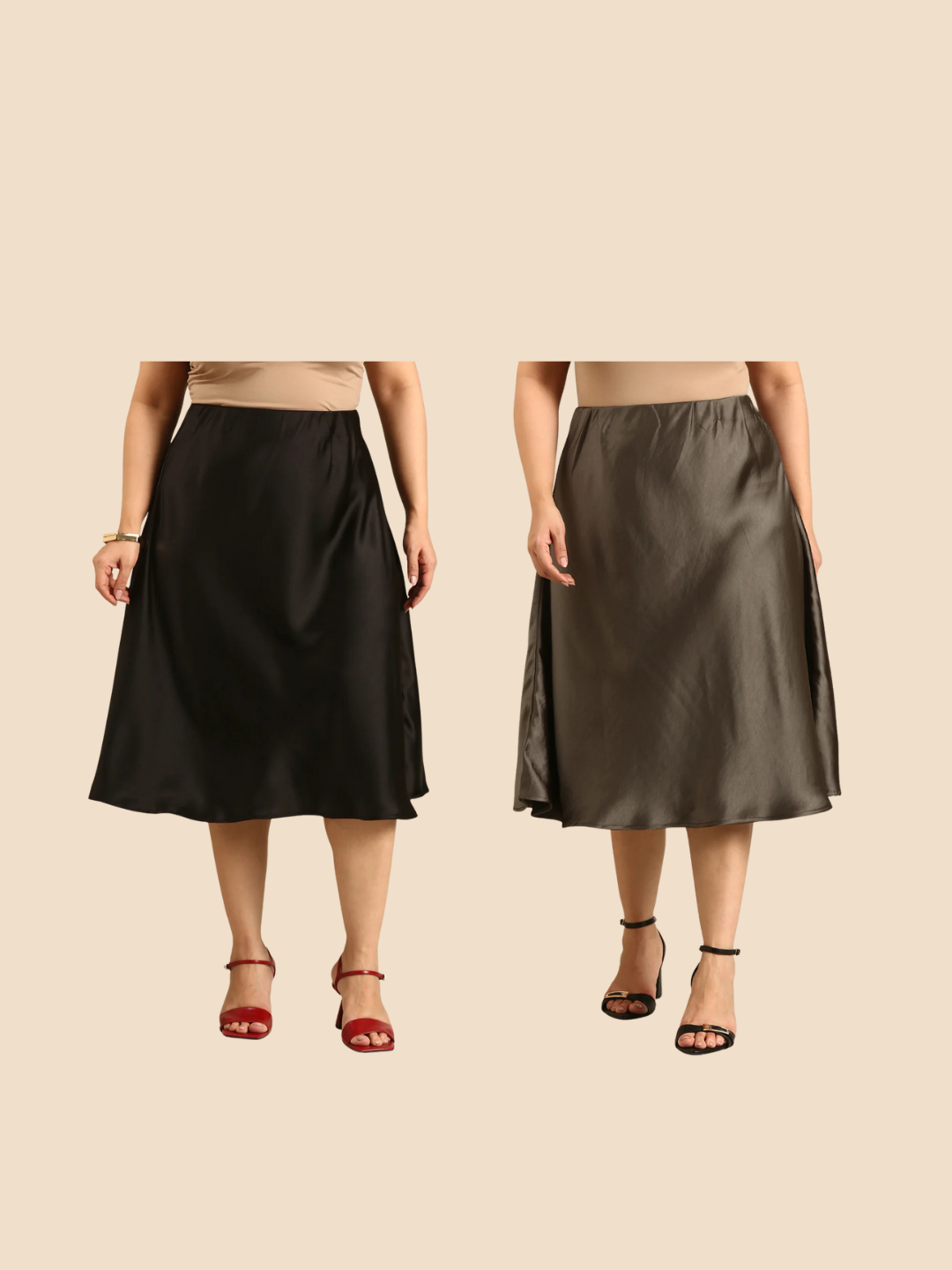 Satin Skirt Combo- Pack of 2