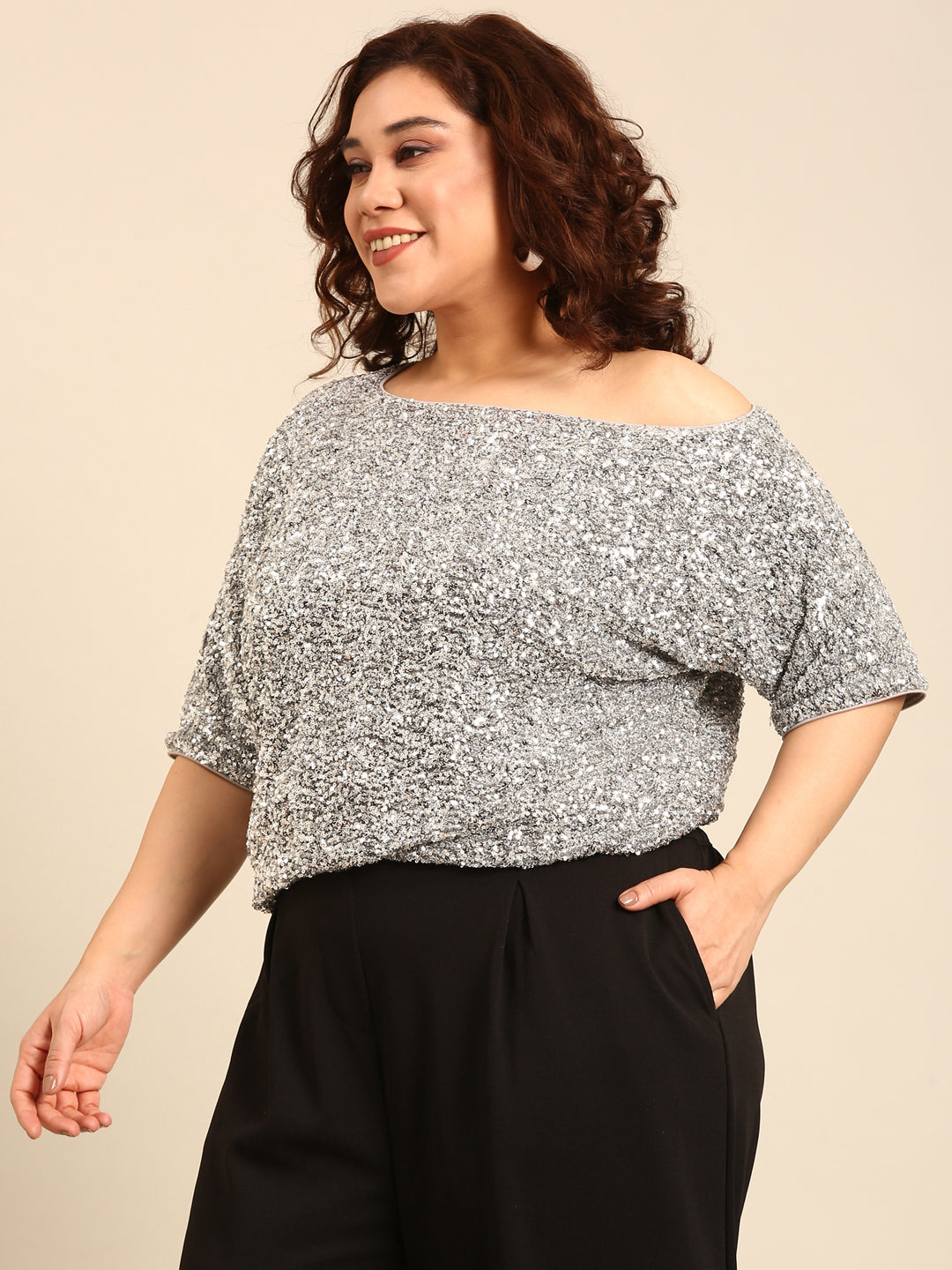 Sequin Off-Shoulder Top2