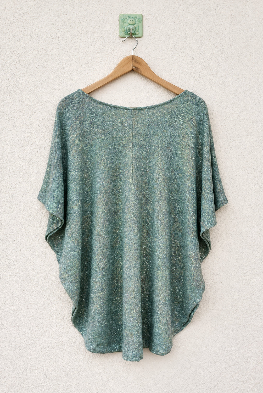 Shimmering Round-Neck Kaftan Top