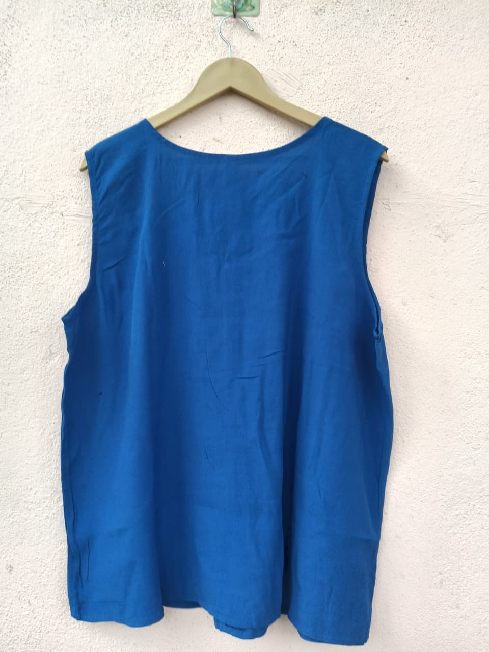 Solid Blue Sleeveless Top