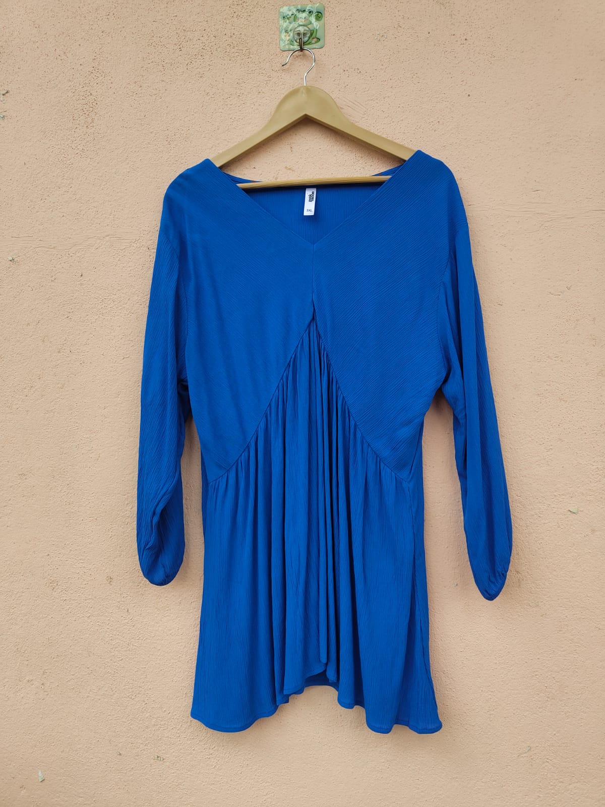 Solid Cobalt Crepe Tunic