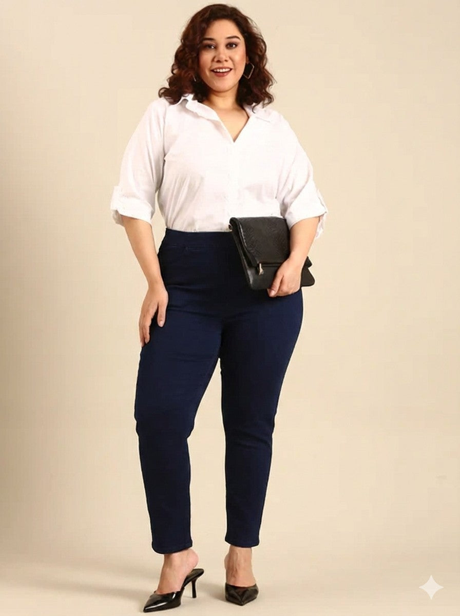 Solid Indigo Straight Fit Jeans