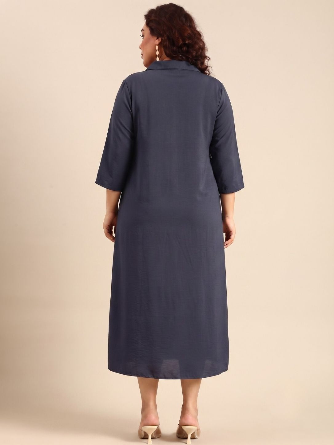 Solid Navy Maxi Dress