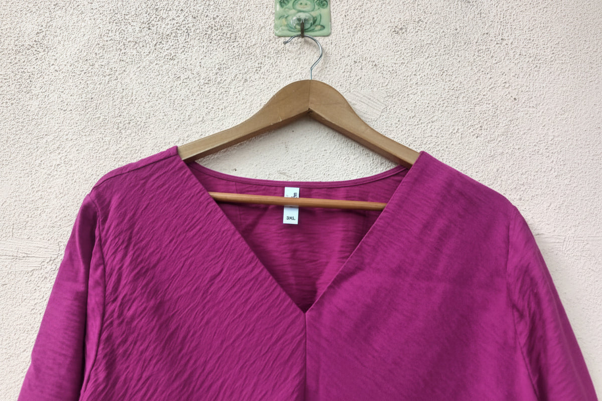 Solid Pink V-Neck Tunic
