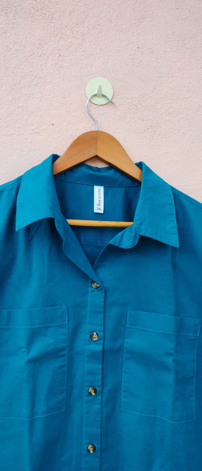 Solid Teal Double Pocket Shirt