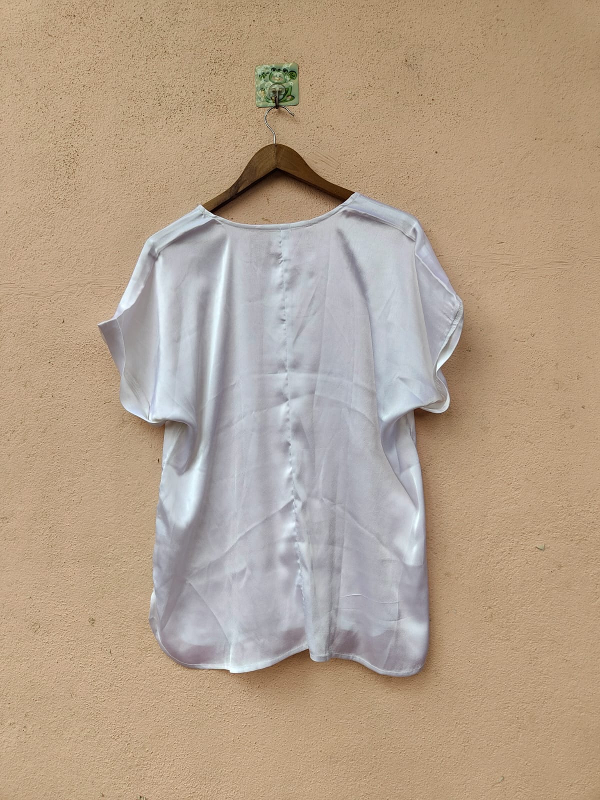 Solid White Satin Top2