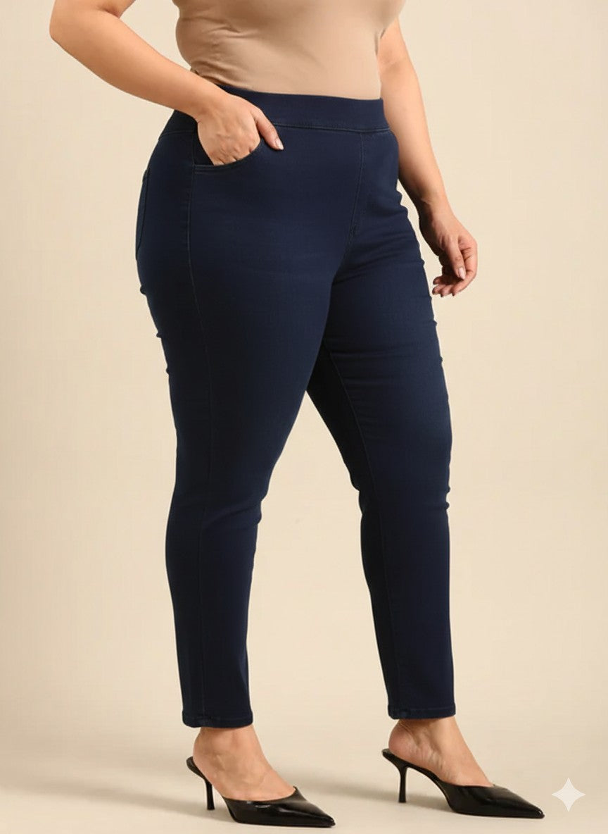 Solid Indigo Straight Fit Jeans