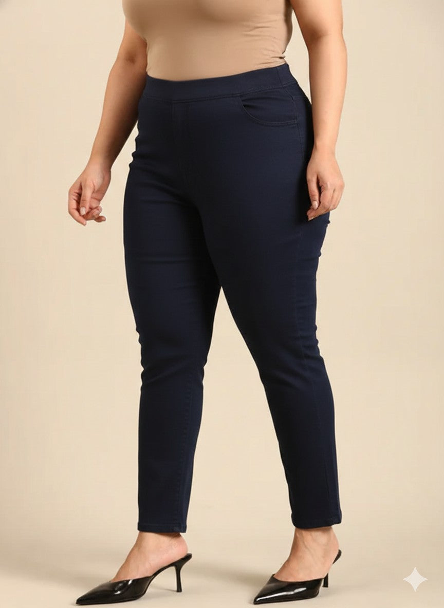 Solid Indigo Straight Fit Jeans