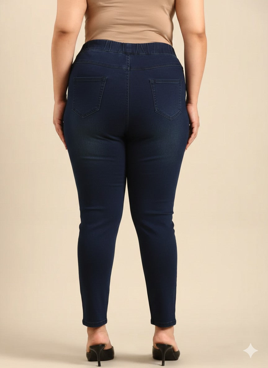 Solid Indigo Straight Fit Jeans