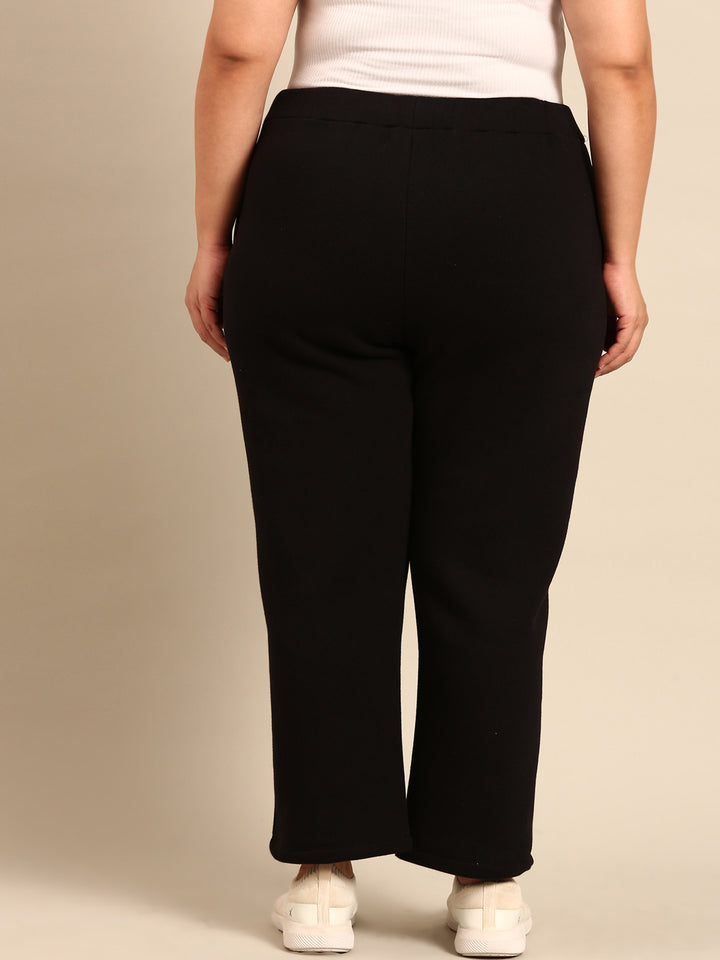 Black Cotton Terry Lounge Pants