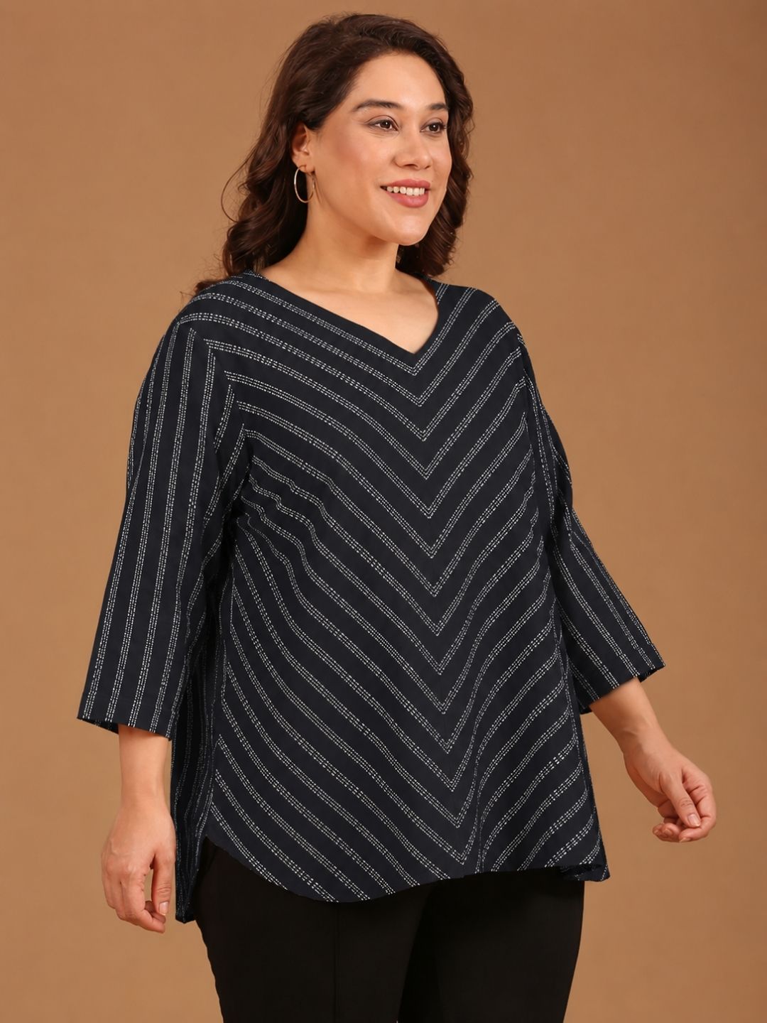 Black Bias Stretch Top