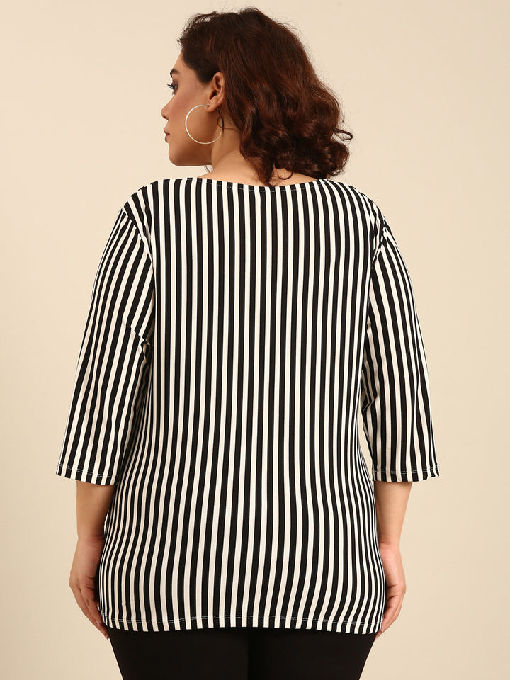 Black-White Bias Striped Top