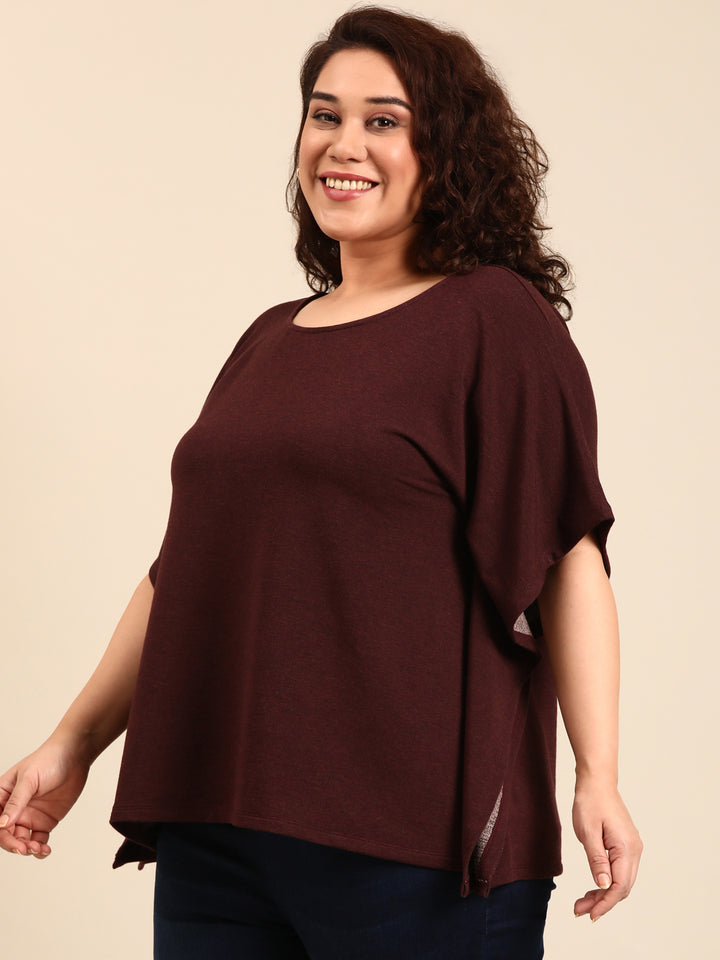 Brown Terry Kaftan Top