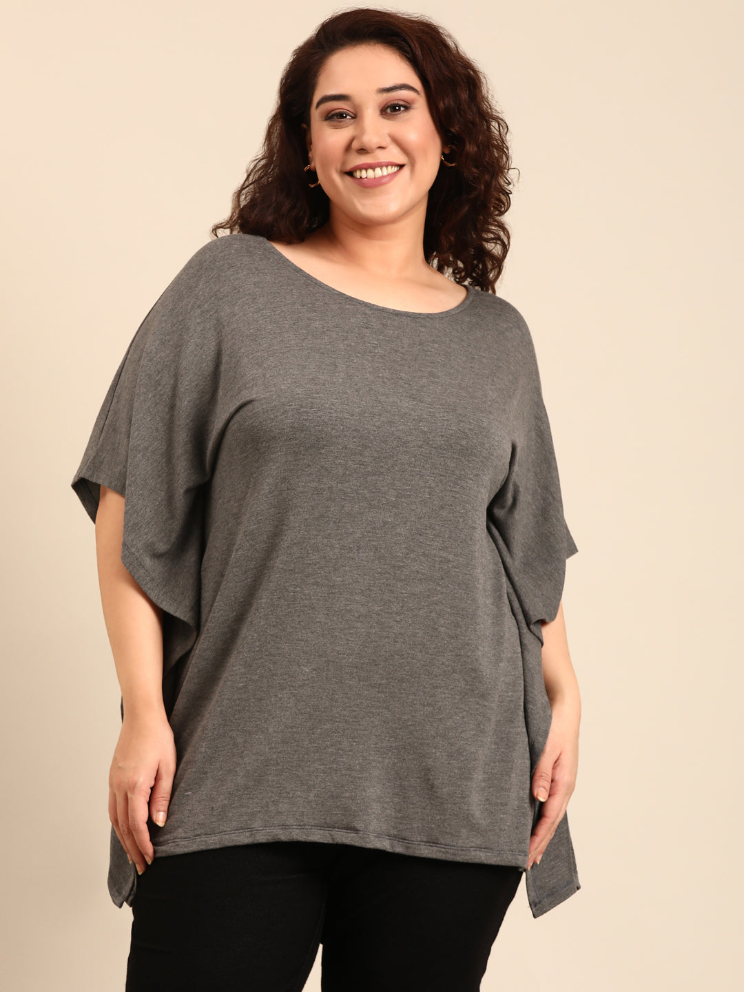 Grey Terry Kaftan Top