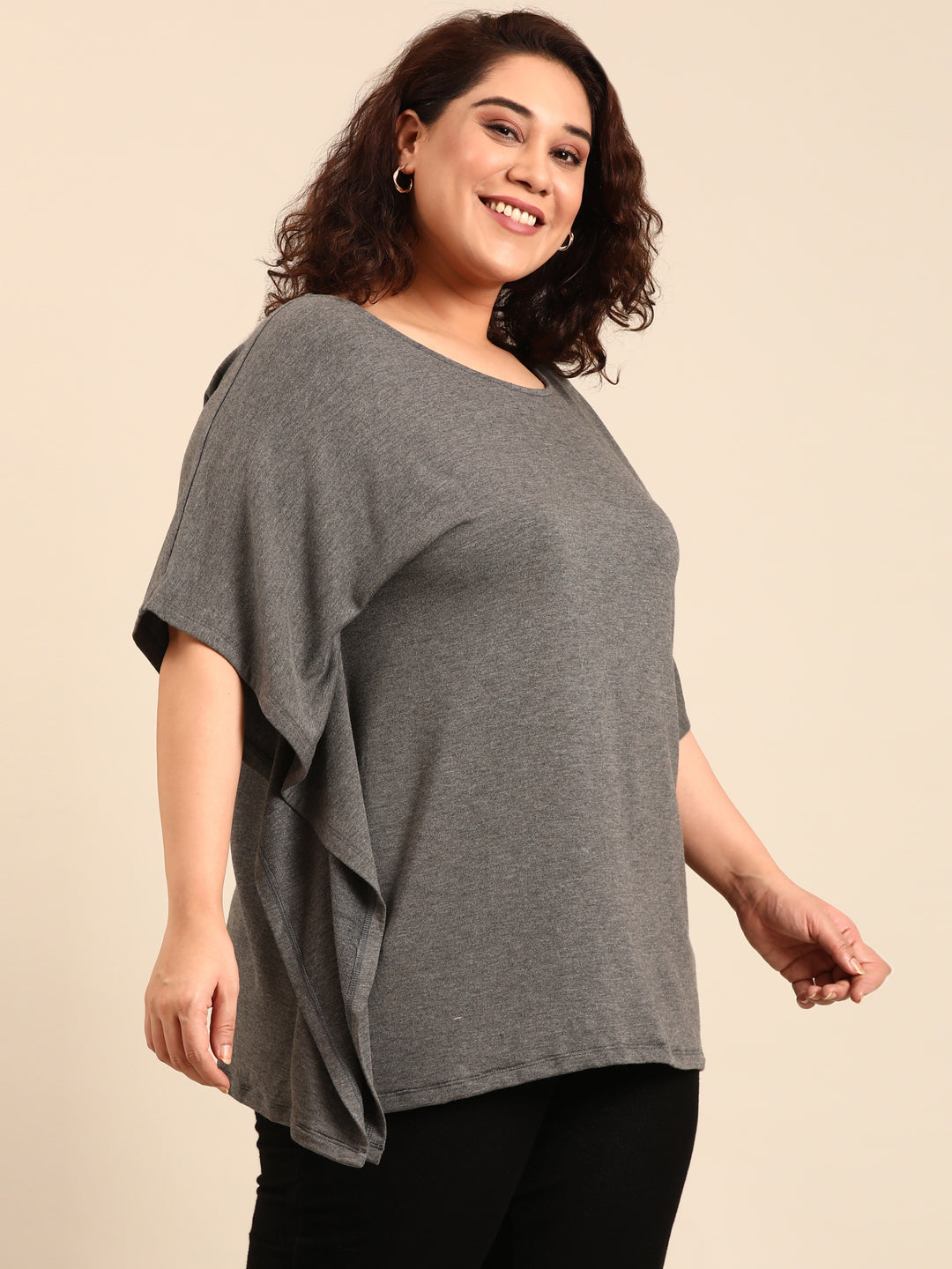 Grey Terry Kaftan Top