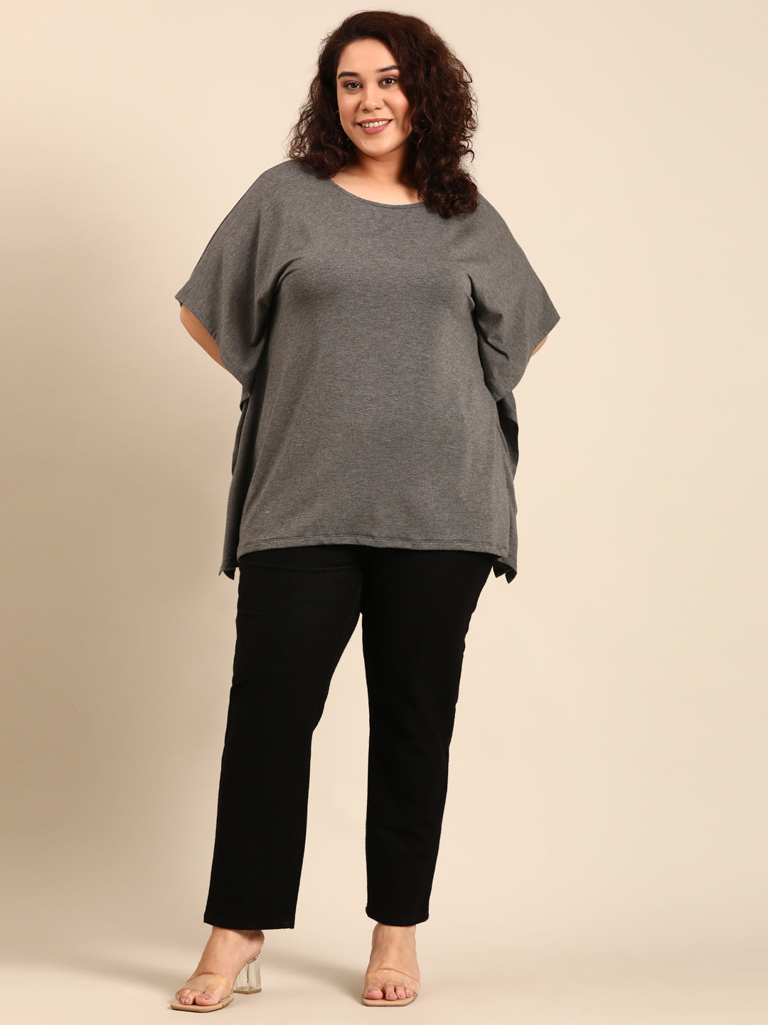 Grey Terry Kaftan Top