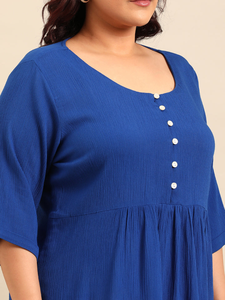 Cobalt Crepe Top