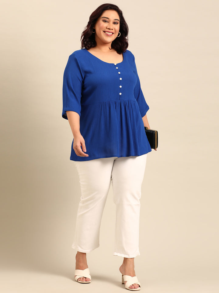 Cobalt Crepe Top