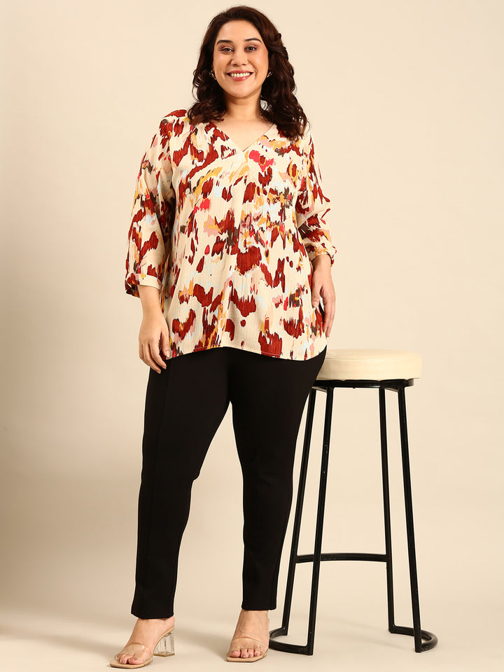 Abstract Print Lurex Top