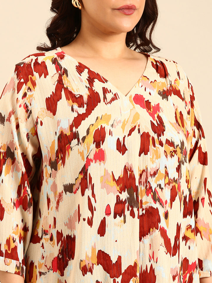 Abstract Print Lurex Top