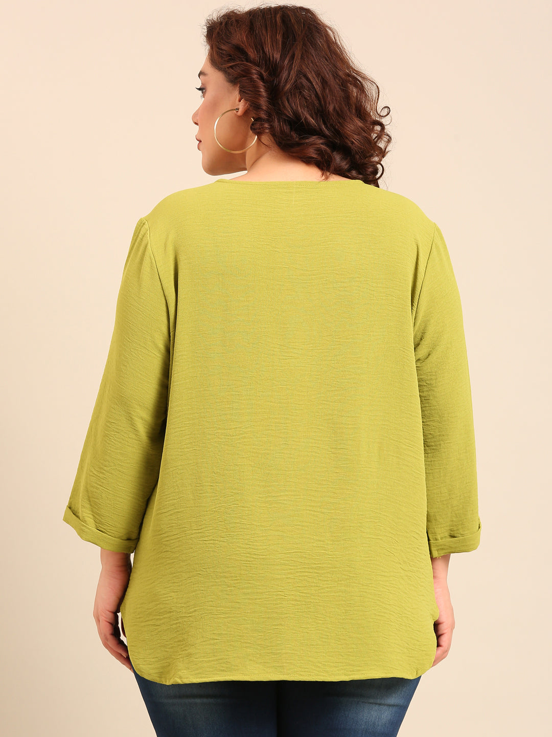 Green Front Pleat Top