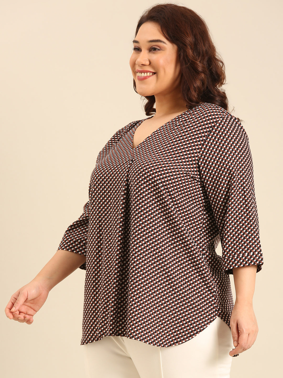 Cotton Front Pleat Top