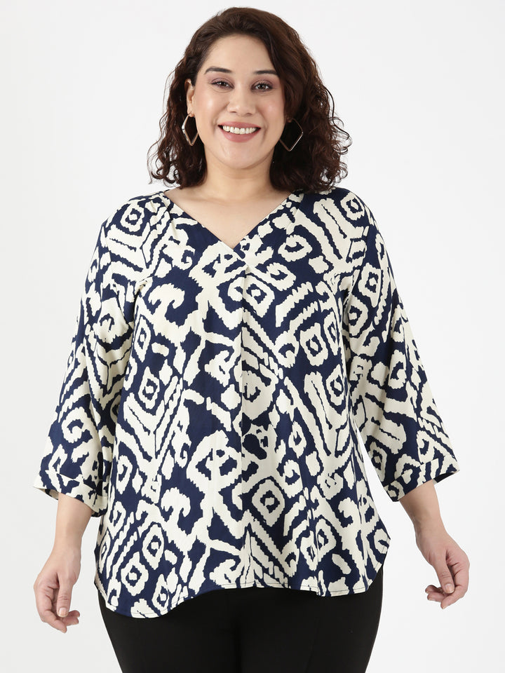Tribal Front Pleat Top