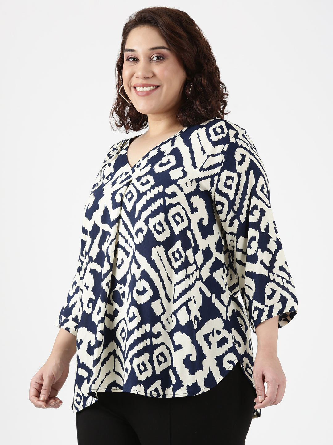 Tribal Front Pleat Top