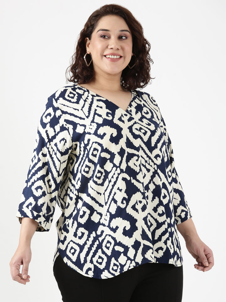 Tribal Front Pleat Top
