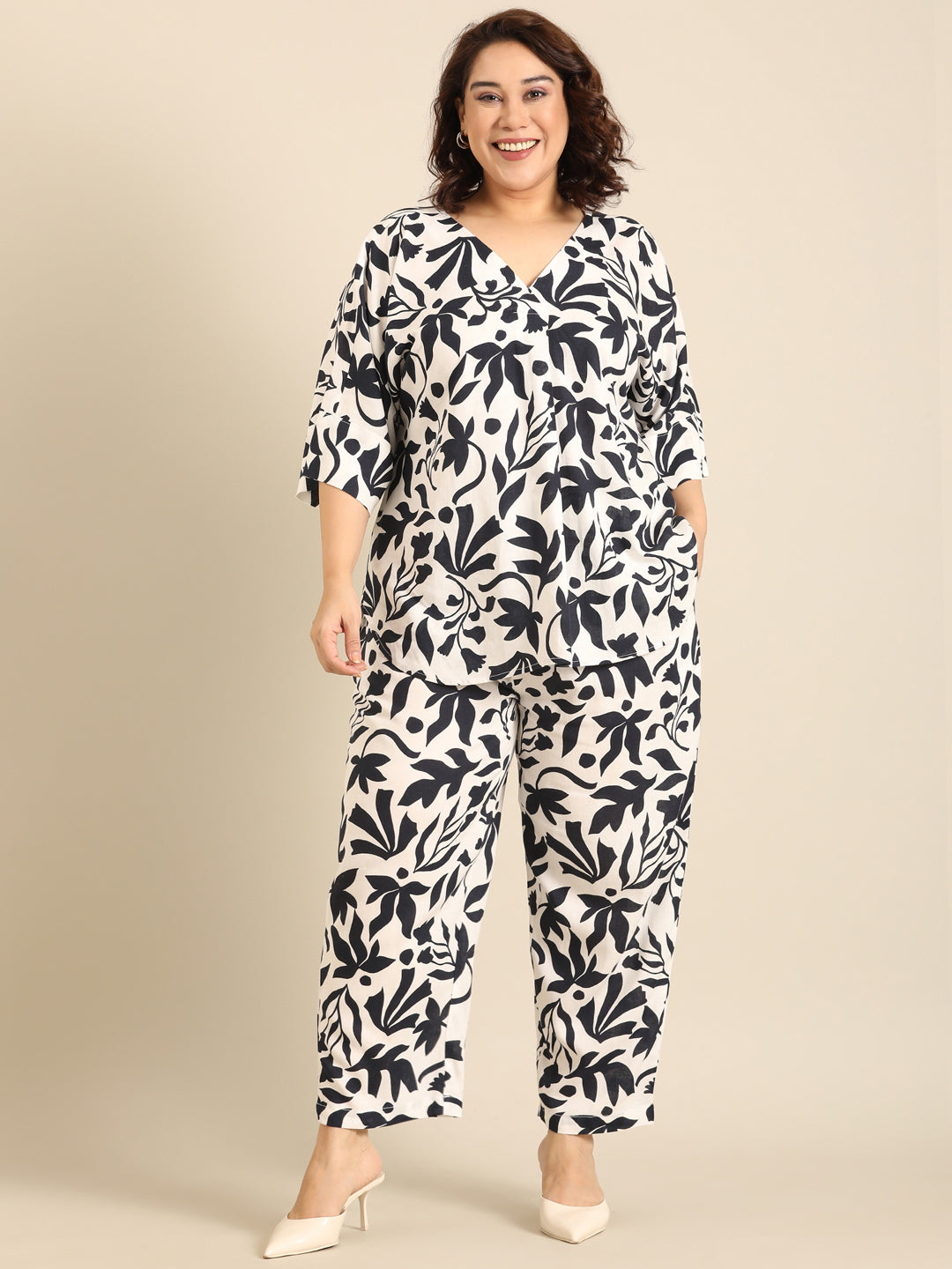 Leaf Print Co-ord Set (2 Pieces)