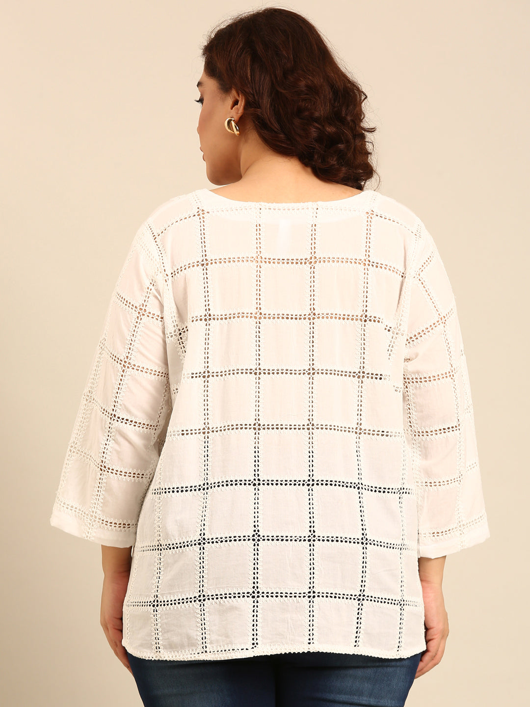 Pure Cotton Thread Embroidered Top