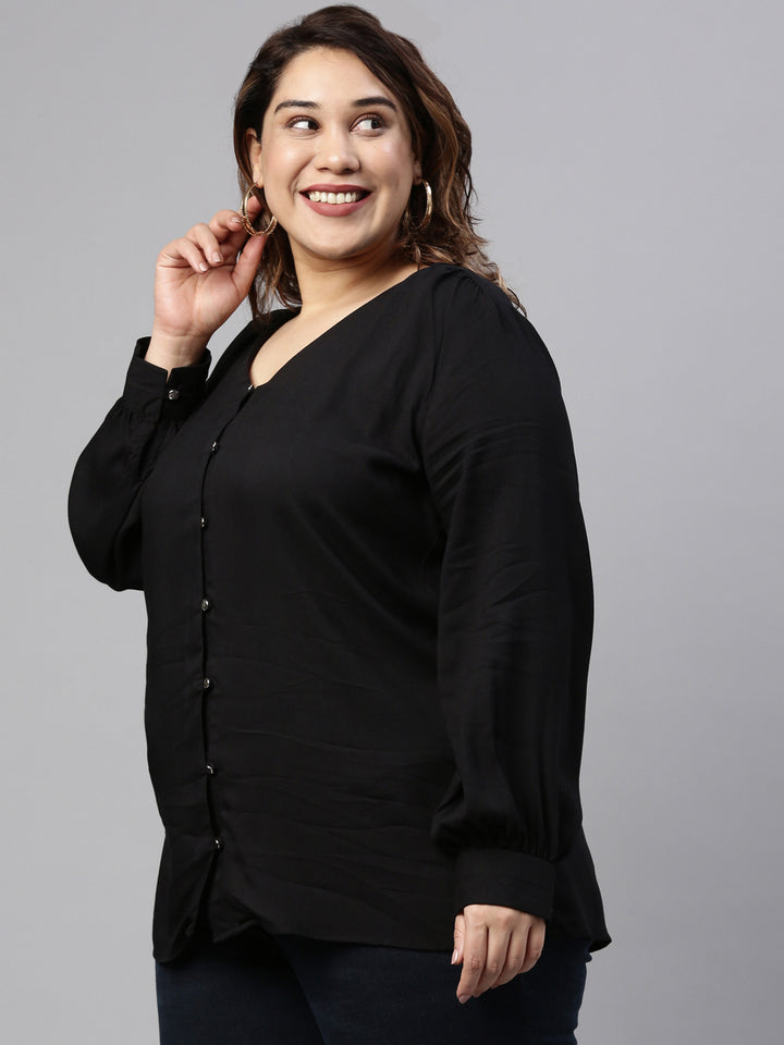 Black Button Top