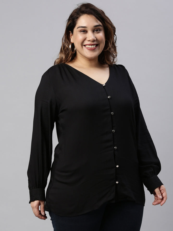 Black Button Top