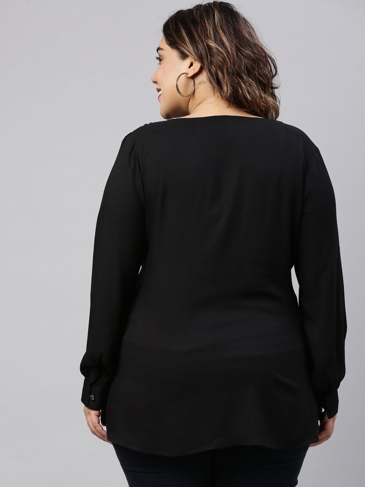 Black Button Top