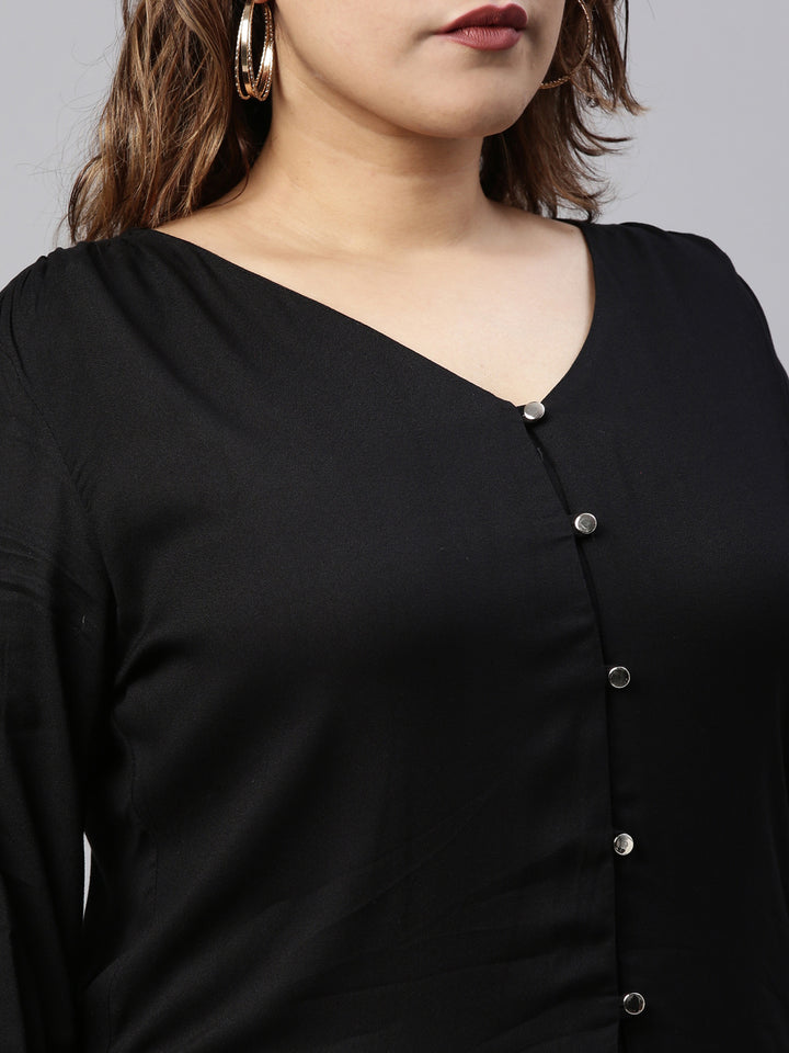 Black Button Top